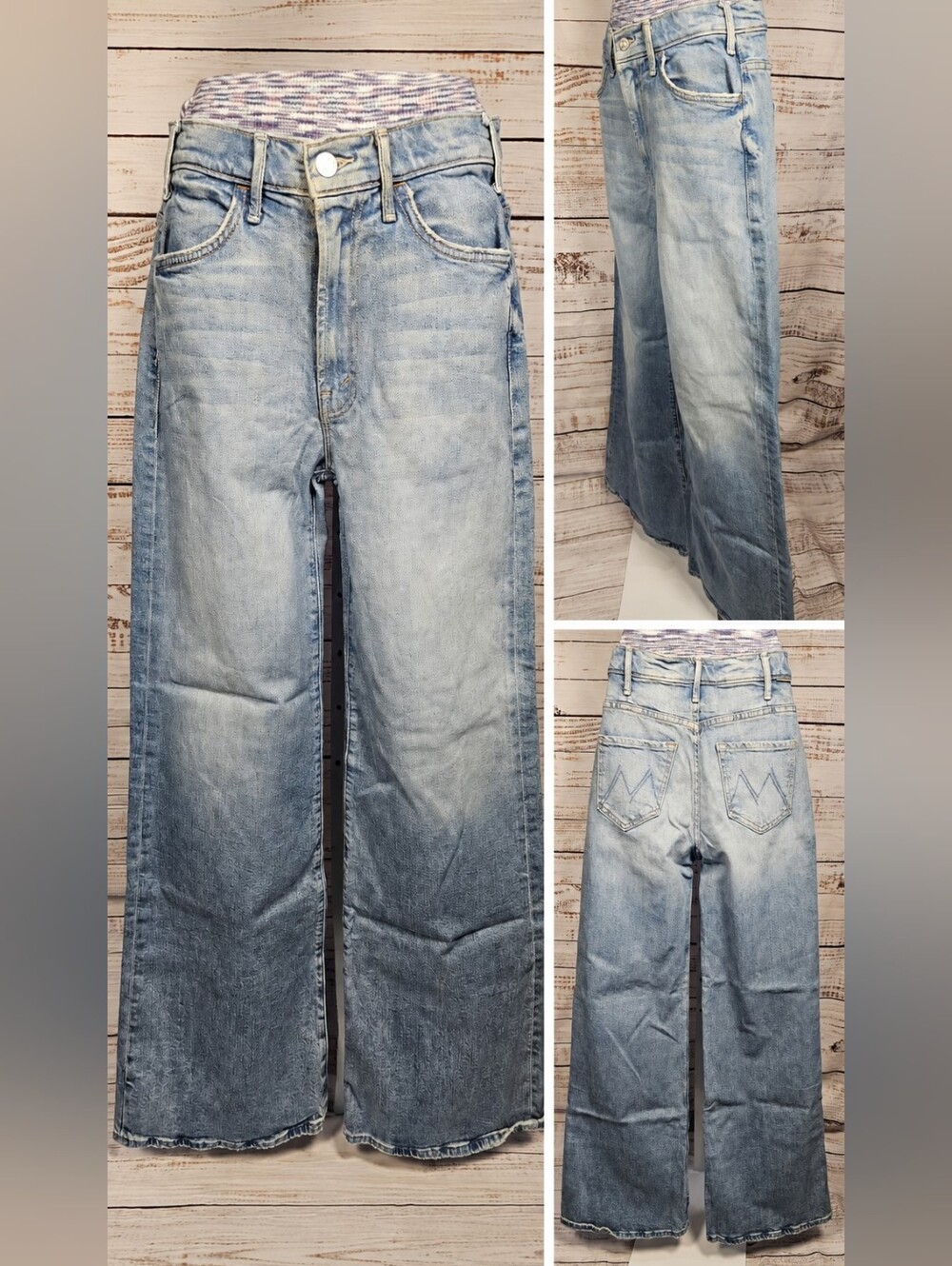 MOTHER The Hustler Roller Sneak High Rise Wide Leg Jeans 25 I Confess